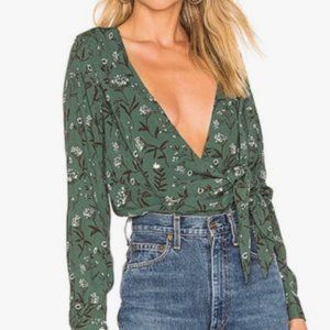 Capulet Daria Green Floral Bodysuit, Size S